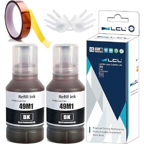 LCL Compatible 2x140ml T49M T49M1 Autofill Sublimation Ink Replacement for SureColor F170 F570 Dye-Sublimation Printer (2-Pack Black)