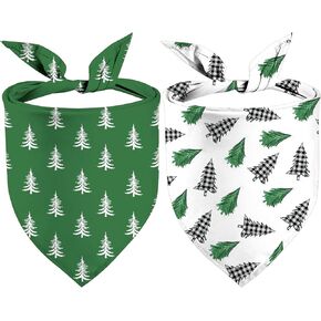 Bandanas Christmas Dog ، Ho Ho Ho Santa Claus Snowflower Kerchief القابلة للانعكاس ، وشاحات Pet Pack 2 Pack (X-Large ، Christmas-01)