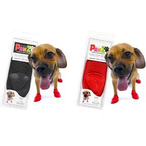 Pawz Dog Boots Small | 24 Booties Black and Red