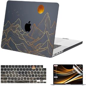MOSISO Compatible with MacBook Pro 16 inch Case 2025 2024 2023 2022 2021 M4 M3 M2 M1 A3403 A3186 A2991 A2780 A2485 Pro Max Chip, Plastic Hard Shell&Keyboard Cover&Screen Protector, Mountain Sunset