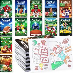 Benlouis 12 PCS Football Mini Colling Books Sports Thief Birthday Party Party Favors Books Books Bolk for Kids Boys Boys Football Party Goodie Gift Suitedrooser Classer Rays Supplies