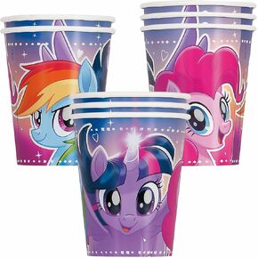 Fun Express - My Little Pony 9oz Paper Cups, 8ct for Birthday - Party Supplies - Licensed Tableware - Licensed Cups - Birthday - 8 Pieces