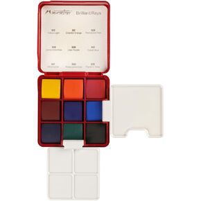 سلسلة Mairtini Academy Grade Brilliant Solid Solid Half-Pan Travel Watercolor مجموعة 9 ألوان (معكرون)
