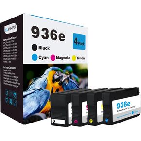 936E 936 حبر حزمة حزمة الحبر ببديل لـ HP 936 936E خراطيش الحبر المتوافقة مع HP OfficeJet Pro 9125E 9135E 9128E 9110B 9130B 9122E FASMAT Format 9730E الطابعة | 4 حزمة 936E (936XL)