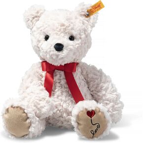 Steiff Jimmy Love Teddy Bear ، Premium Plush Bear مع ساتان Red Bow & Paw Pad ، هدية مدروسة رائعتين لجميع المناسبات