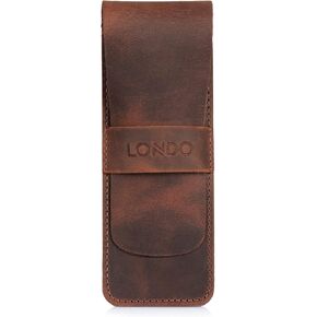Genuine Leather Pen and Pencil Case with Tuck in Flap, Stationery Bag