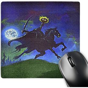 3dRose Headless Horseman Cartoon (Textured) - Mouse Pad, 8 by 8 inches (mp_36405_1)