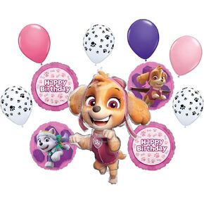 Skye و Everest Birthday Party Supplies Girl Paw Pups على ديكورات باقة بالون Patrol