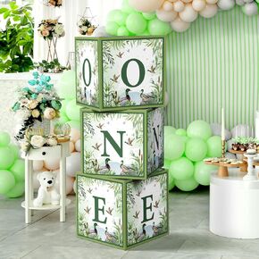 One Lucky Duck Birthday Decorations Box Mallard Duck Hunting Party Balloon Blocks First Birthday Centerpiece Decor One Boxes for 1st Birthday