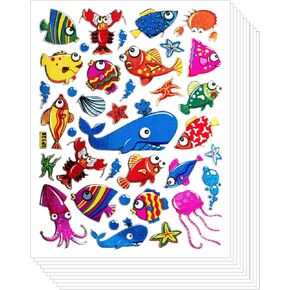Fish Whale Shape Stickers for Scrapbook (10 Sheets)