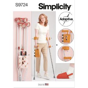 Simplicity Fleece and Sherpa Lined Crutch Pads, Bag and Toe Cover Sewing Pattern Kit, Code S9724, One Size, Multicolor