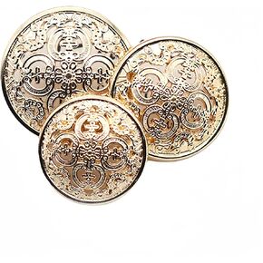 10 Pcs Hollow Metal Button Black Sliver Gold Buttons Round Decorative Button for Clothes Sewing Accessories