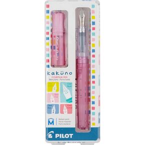 Pilot Kakuno Fointain Pen ، برميل وردي ، NIB متوسطة
