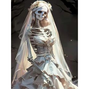 طلاء Lxtong Skull Fairy Diamond Plating للبالغين ، طلاء Girl Girl مع مجموعة Gem Arts Crafts ، Rose Flower Skulls Diamond Painting by Numbers for Beginners Home Wall Decor (12 × 16 بوصة)