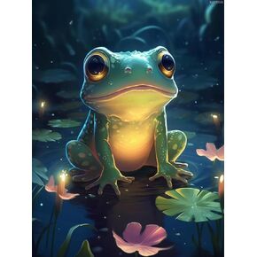 KAYEIUU Frog Diamond Painting Kits for Adults Animal Diamond Art Kits Crystal Diamond Art Kit Gem Art for Home Decor Wall Decor 12x16 inch