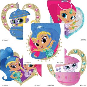 Smilemakers Shimmer & Shine Plitter ملصقات - جوائز وهدايا - 50 لكل عبوة