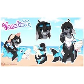 Teranen Summer Sticker Sheets [Bossmonsta Exclusive] - Aki و Hono و Nami - Ultimate Summer Collection - مثالية لأجهزة الكمبيوتر المحمولة وأجهزة الكمبيوتر المحمولة والمشاريع الحرفية (Hono)