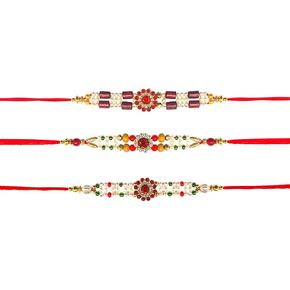 مصمم الهدايا Rakhi من أجل الأخ ، Rakhi Bracelet Brother Handmade Rakhi Thread Raksha Bandhan Rakhi ، عصابات الرسغ لأخته المحبة/الأخ ، الأب ، والأصدقاء ، مجموعة من 3