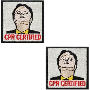 CPR Certified Patches for Backpacks, 2 Pcs Morale Patches Funny, Cool Embroidered Patches for Vests, Jackets, Jeans, Hats with Hook Fastener Backing