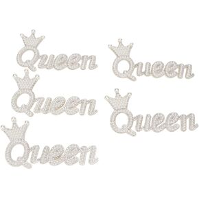 5Pcs Embroidered Patches Shiny Crown Queen Shape DIY Sewing Patches for Clothes Decoration Embroidered Patches Bright Vivid Colors Sew On Iron On Patch Applique for Clothes
