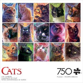 Buffalo Games - Louise Goalby - Cat Candids - 750 قطعة بانورامزو للألغاز للبالغين - اللغز التحدي المثالي لليالي اللعبة - الحجم النهائي هو
