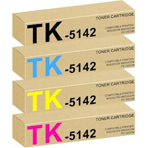 TK-5142K TK-5142C TK-5142M TK-5142Y TK5142 Toner Set Replacement for Kyocera TK-5142 Toner Cartridge for ECOSYS P6130cdn ECOSYS M6030cdn ECOSYS M6530cdn 1T02NR0US0 1T02NRCUS0 1T02NRBUS0 1T02NRAUS0
