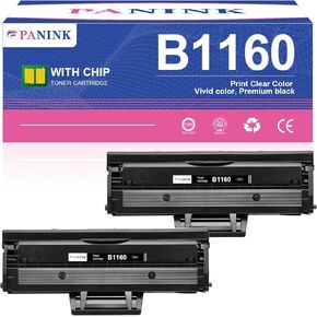 B1160 Toner Cartridge Replacement for Dell B1160 B1160W Toner Cartridge Compatible with Dell 1160 B1163w B1165nfw B1160 B1160w Printer(2 Black)