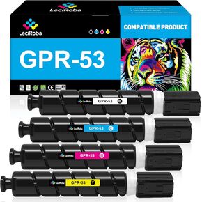 Leciroba GPR-53 GPR53 استبدال خرطوشة الحبر عالية السعة لـ Canon ImagerUnner Advance IR-AVER C3320 C3320F C3320L C3325 C3330 C3520 C3520I C3525 C3525I C3530 C3530I (4-PACK)