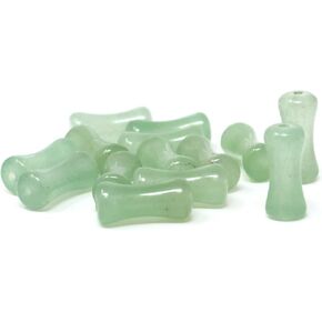 yueton Pretty Green Bamboo Knot Shape Beads Chinese Style Green Rectangle Tube Beads Cute Stone Beads for Bracelet Necklace Jewelry Making