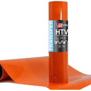 V2 Pro Hyper Orange Heat Transfer Film HTV (6 Foot x 12 Inch)