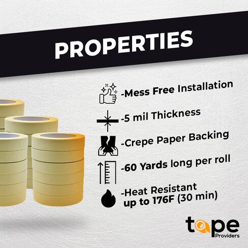 WOD MT5 Masking Tape 2 Inch for General Purpose/Painting - Pack of 6 Rolls - 60 Yards per roll in Saudi Arabia