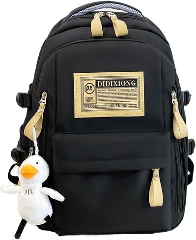 Cute Aesthetic Backpack Kawaii Backpack Supplies Laptop Bag Travel Bookbag Large Capacity (Black) in Saudi Arabia