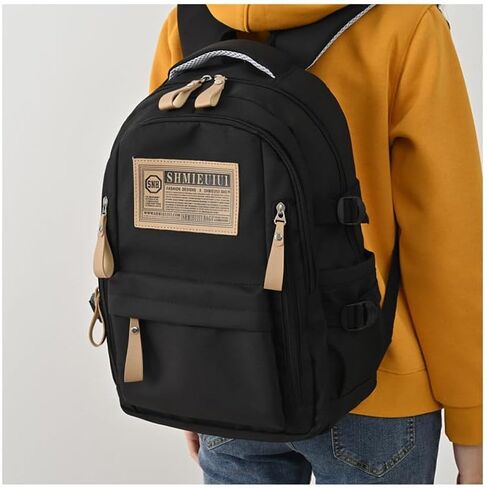 Cute Aesthetic Backpack Kawaii Backpack Supplies Laptop Bag Travel Bookbag Large Capacity (Black) in Saudi Arabia
