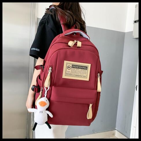 Cute Aesthetic Backpack Kawaii Backpack Supplies Laptop Bag Travel Bookbag Large Capacity (Black) in Saudi Arabia