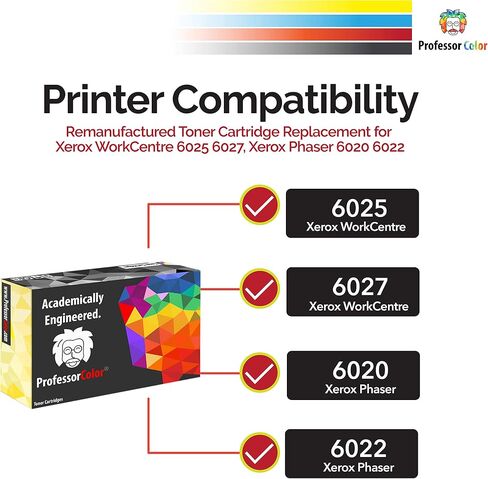 أستاذ ملون من طابعة طابعة الحبر المعاد تصنيعها لـ Xerox WorkCentre 6027/6025 ، Xerox Phaser 6022/6020 ، الحبر البديل لـ Black 106R02759 (2000 صفحة) in Kuwait