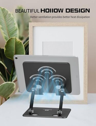 Tablet Stand, Adjustable Tablet Holder for Desk – Premium Aluminum, Portable Holder for iPads, Kindle, Switch, and Smartphones, Fits 4-12" Devices (Silver, Pro Size) in Kuwait