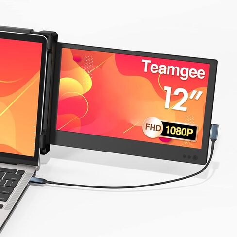 موسع شاشة الكمبيوتر المحمول Teamgee، شاشة محمولة 12 بوصة IPS 1080 FHD مع مكبرات صوت مدمجة ومسند، متوافق مع نظام التشغيل Mac Windows Android Dex Harmony، موسع الشاشة المزدوجة S1 mini يناسب أجهزة الكمبيوتر المحمولة مقاس 12 بوصة - 16 بوصة in Kuwait