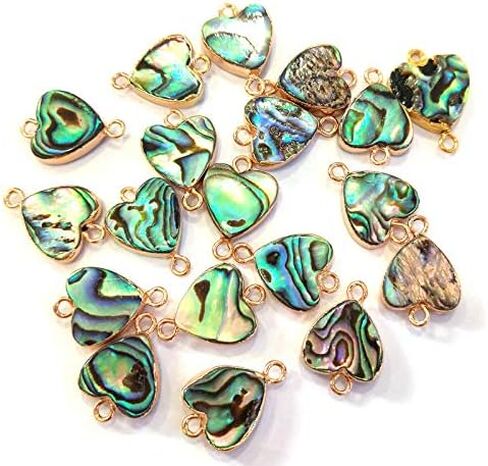 LE SKY 8 Pcs Natural Oval Shape Abalone Connectors Shell Pendants Charms for Jewelry Making Necklace DIY Gift in Saudi Arabia