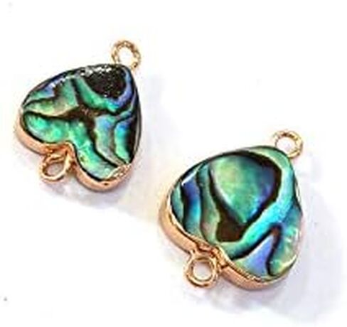 LE SKY 8 Pcs Natural Oval Shape Abalone Connectors Shell Pendants Charms for Jewelry Making Necklace DIY Gift in Saudi Arabia