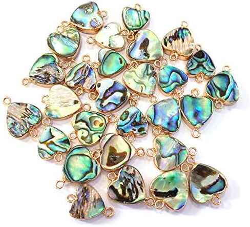 LE SKY 8 Pcs Natural Oval Shape Abalone Connectors Shell Pendants Charms for Jewelry Making Necklace DIY Gift in Saudi Arabia