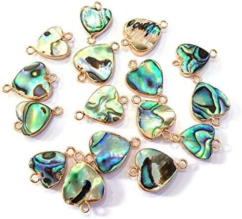 LE SKY 8 Pcs Natural Oval Shape Abalone Connectors Shell Pendants Charms for Jewelry Making Necklace DIY Gift in Saudi Arabia