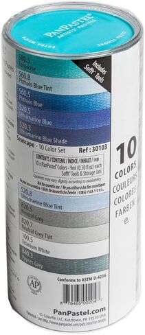 Panpastel Artist Pastels by Golden ، Seascape Set ، 10 Color ، Provess Artist Pastels ، Freefy Pan Format (تشبه الكيك) in Kuwait