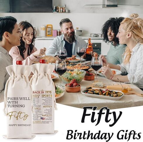 40th Birthday Gifts for Women Men - Vintage 1985 Wine Bottle Bags with Drawstring, Reusable Linen Gift Bag for 40 Years Old Anniversary Decorations Pairs Well with Turning Forty Birthday in Saudi Arabia