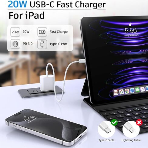 4-Pack USB C Block, for iPhone Charger Block, 20W Power Wall Type C Adapter, Fast Type C Charging Plug for iPhone 16, 16 Plus,15, 15 Pro Max,14,13,12,11, X, XR, XS Max, Galaxy S24, S23, S22, S21, S20 in Kuwait