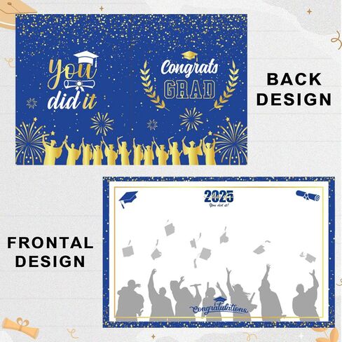 Threetols Graduation Signature Board, Class of 2025 Congrats Grad Sign in Poster Graduate Guest Book Greeting Card for Graduation Party Supplies Favors Gifts (Black) in Saudi Arabia