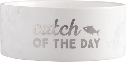 pearhead Catch of The Day Pet Bowl, Ceramic Pet Food Or Water Bowl, Cat Feeding Accessories, Pet Owner Gifts in Saudi Arabia