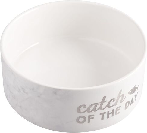 pearhead Catch of The Day Pet Bowl, Ceramic Pet Food Or Water Bowl, Cat Feeding Accessories, Pet Owner Gifts in Saudi Arabia