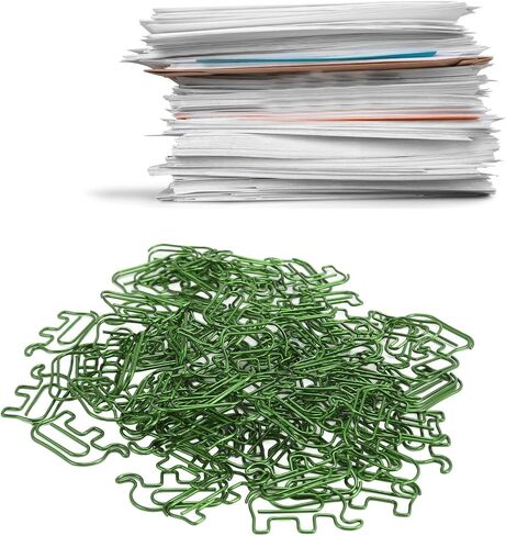 100pcs مقاطع الورق اللطيفة على شكل الفيل ، ودليل ورق من الفولاذ المقاوم للصدأ ، ومقطع ورق مع صندوق تخزين لإشارات الصور الورقية لمدرسة المكاتب والمنزل (الأخضر) in Kuwait