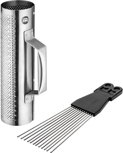 Meinl Percussion Guira Metal Guiro/Merengue Güira with Scraper — NOT Made in China — Brushed Steel, 2-Year Warranty (MGU1) in Saudi Arabia