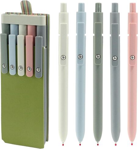 Hitefu 5 Pcs Smooth Writing Gel Pens, Fine Point High-End Series Pens Cute Office Supplies, Black Ink Pens for Journaling Note Taking/Gifts for Women Men in Saudi Arabia